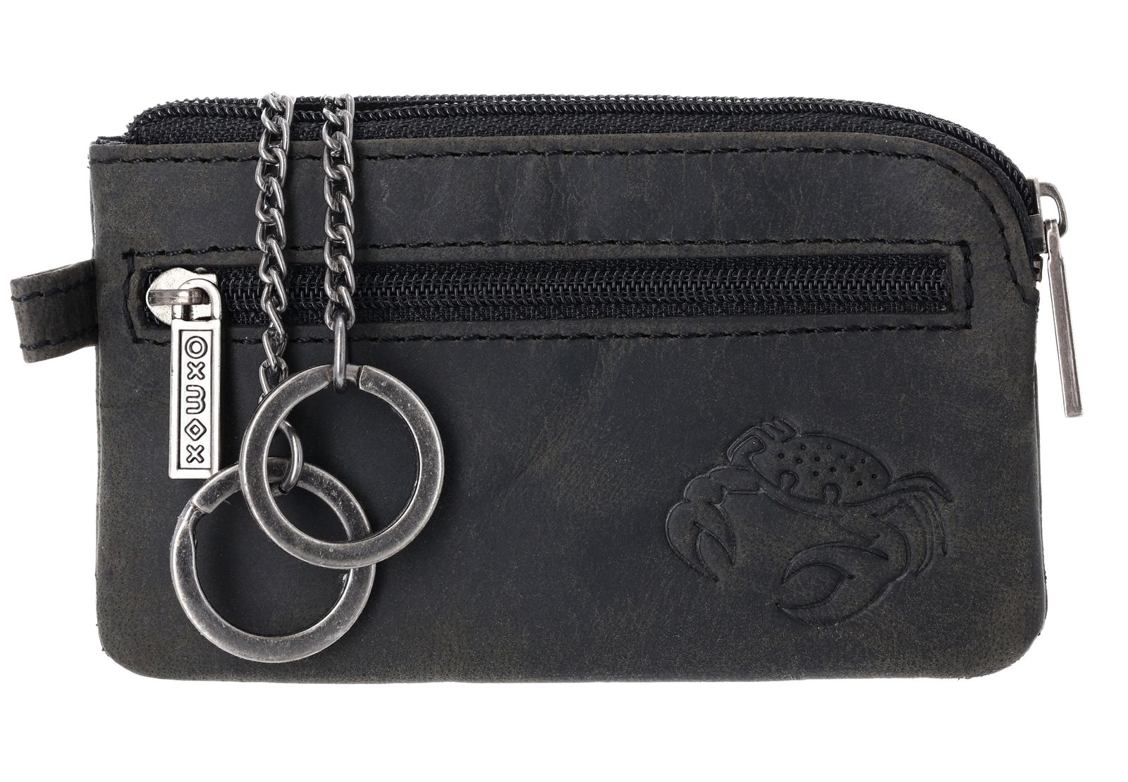 oxmox Leather Keyholder Crab 2.0 Embossed Vintage Black oxmox Leather Keyholder Crab 2.0 Embossed Vintage Black