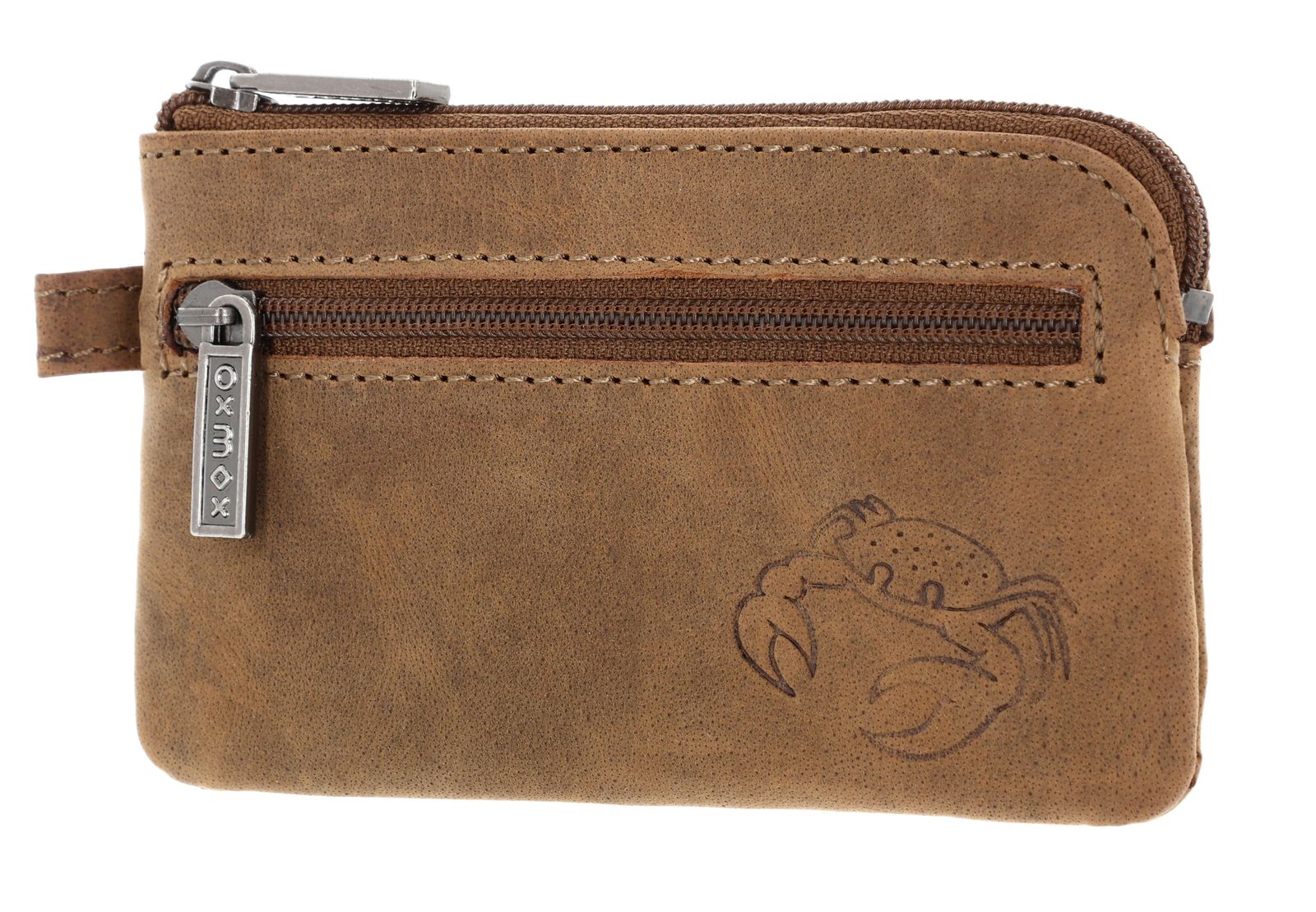 oxmox Leather Keyholder Crab 2.0 Embossed Vintage Light Brown