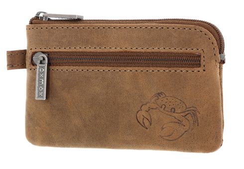 oxmox Leather Keyholder Crab 2.0 Embossed Vintage Light Brown