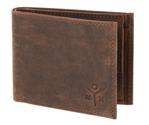 oxmox Leather RFID Protect Pocketbörse Ox 2.0 Embossed Vintage Dark Brown
