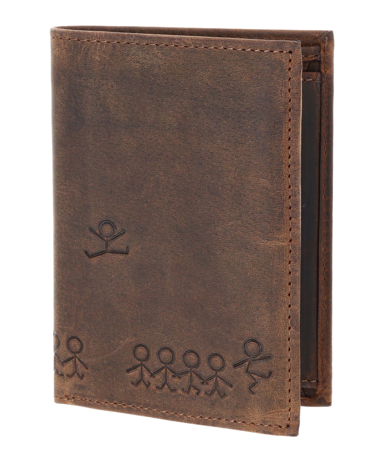 oxmox Leather RFID Protect Kombibörse Jumping Jack 2.0 Embossed Vintage Dark Brown