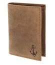 oxmox Leather RFID Protect Kombibörse Freedom Anchor Embossed Vintage Light Brown