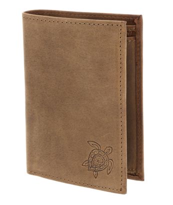 oxmox Leather RFID Protect Kombibörse Turtle 2.0 Embossed Vintage Light Brown