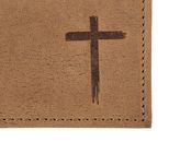 oxmox Leather RFID Protect Pocketbörse Freedom Cross Embossed Vintage Light Brown