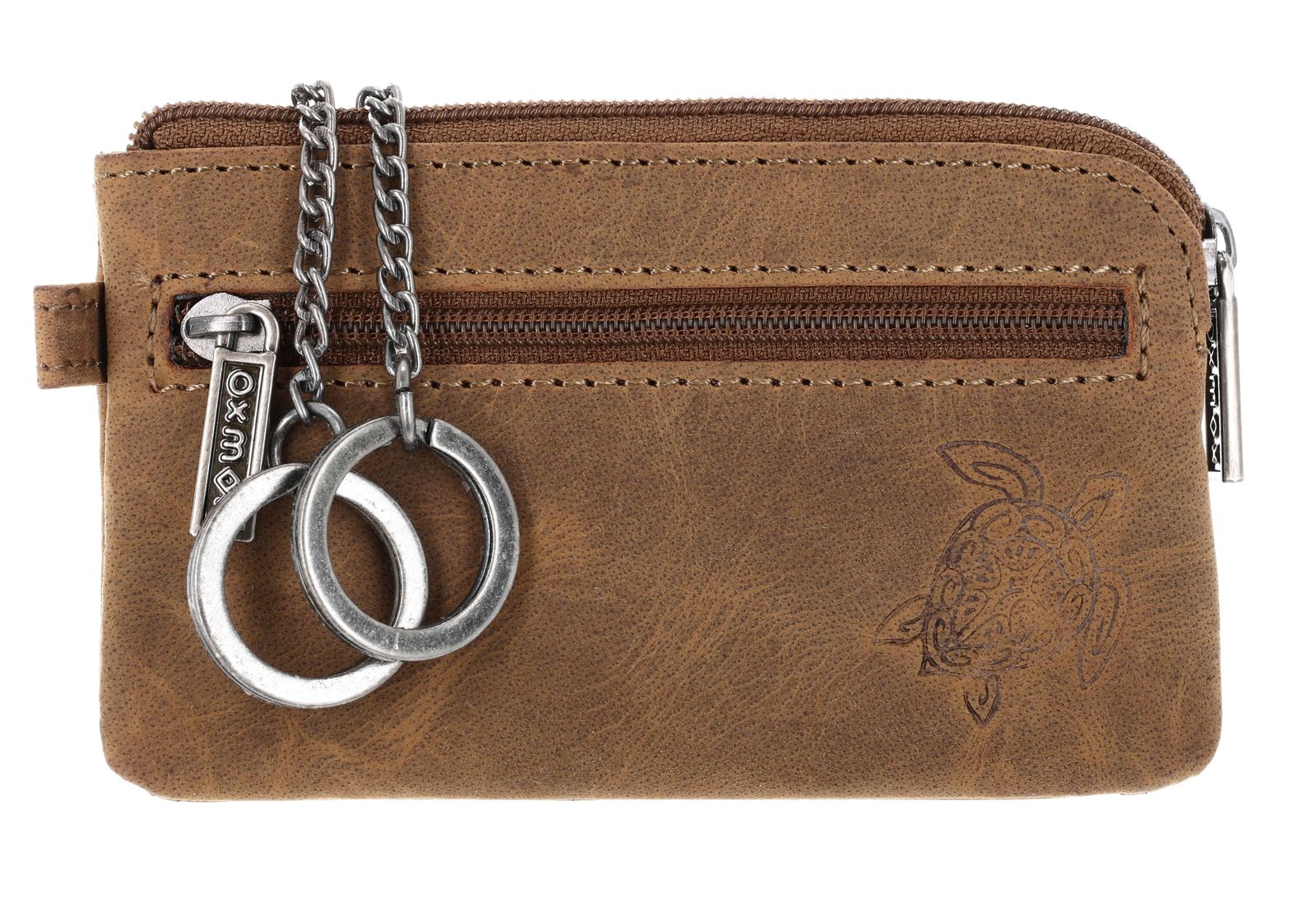 oxmox Leather Keyholder Turtle 2.0 Embossed Vintage Light Brown oxmox Leather Keyholder Turtle 2.0 Embossed Vintage Light Brown