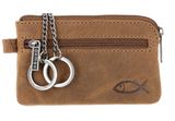 oxmox Leather Keyholder Freedom Fish Embossed Vintage Light Brown oxmox Leather Keyholder Freedom Fish Embossed Vintage Light Brown