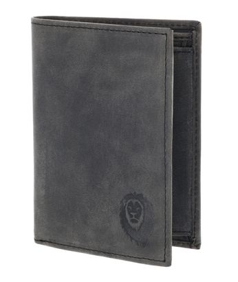 oxmox Leather RFID Protect Kombibörse Freedom Lion Embossed Vintage Black