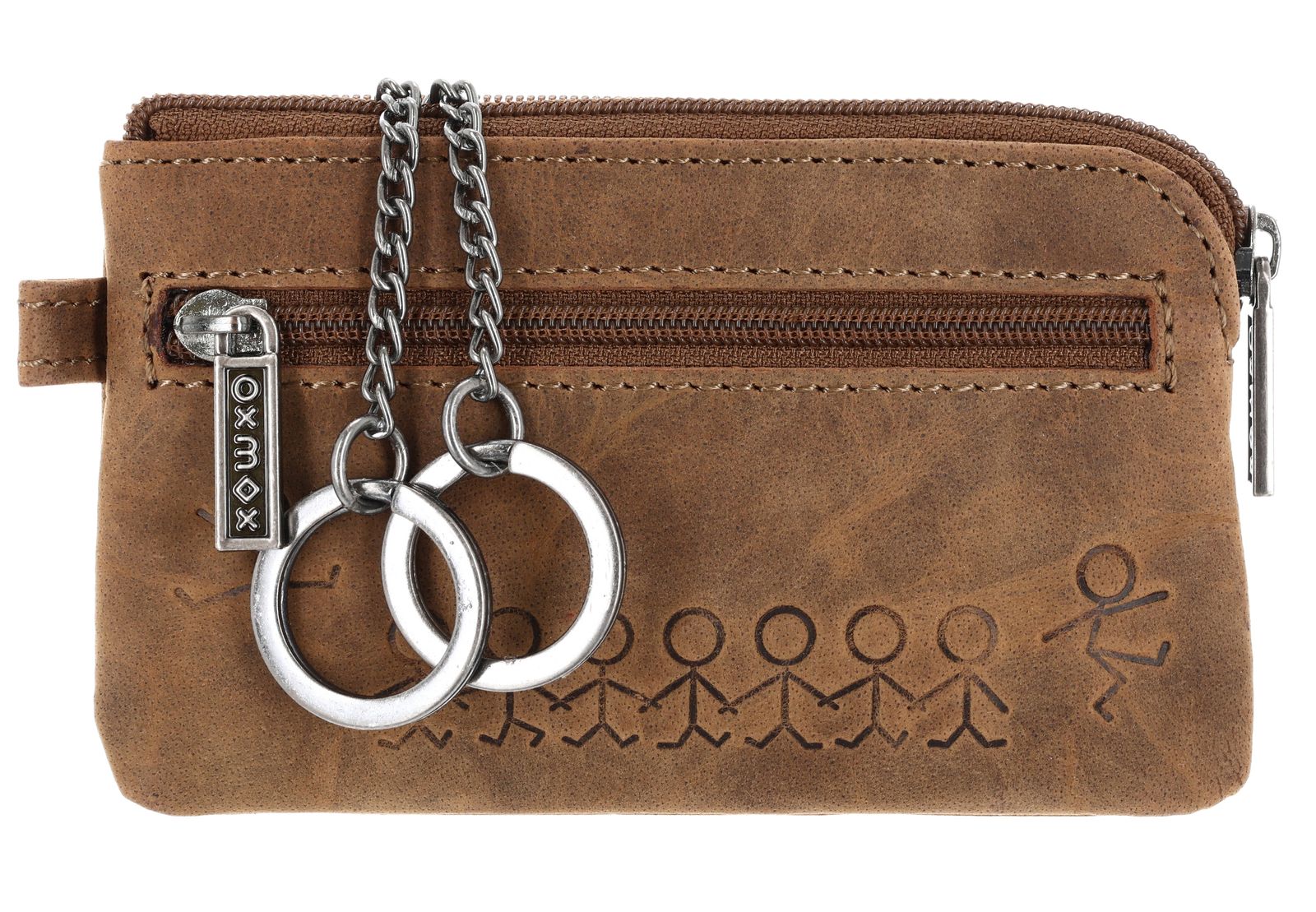 oxmox Leather Keyholder Jumping Jack 2.0 Embossed Vintage Light Brown oxmox Leather Keyholder Jumping Jack 2.0 Embossed Vintage Light Brown