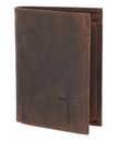Freedom Cross Embossed Vintage Dark Brown