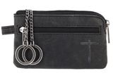 oxmox Leather Keyholder Freedom Cross Embossed Vintage Black oxmox Leather Keyholder Freedom Cross Embossed Vintage Black