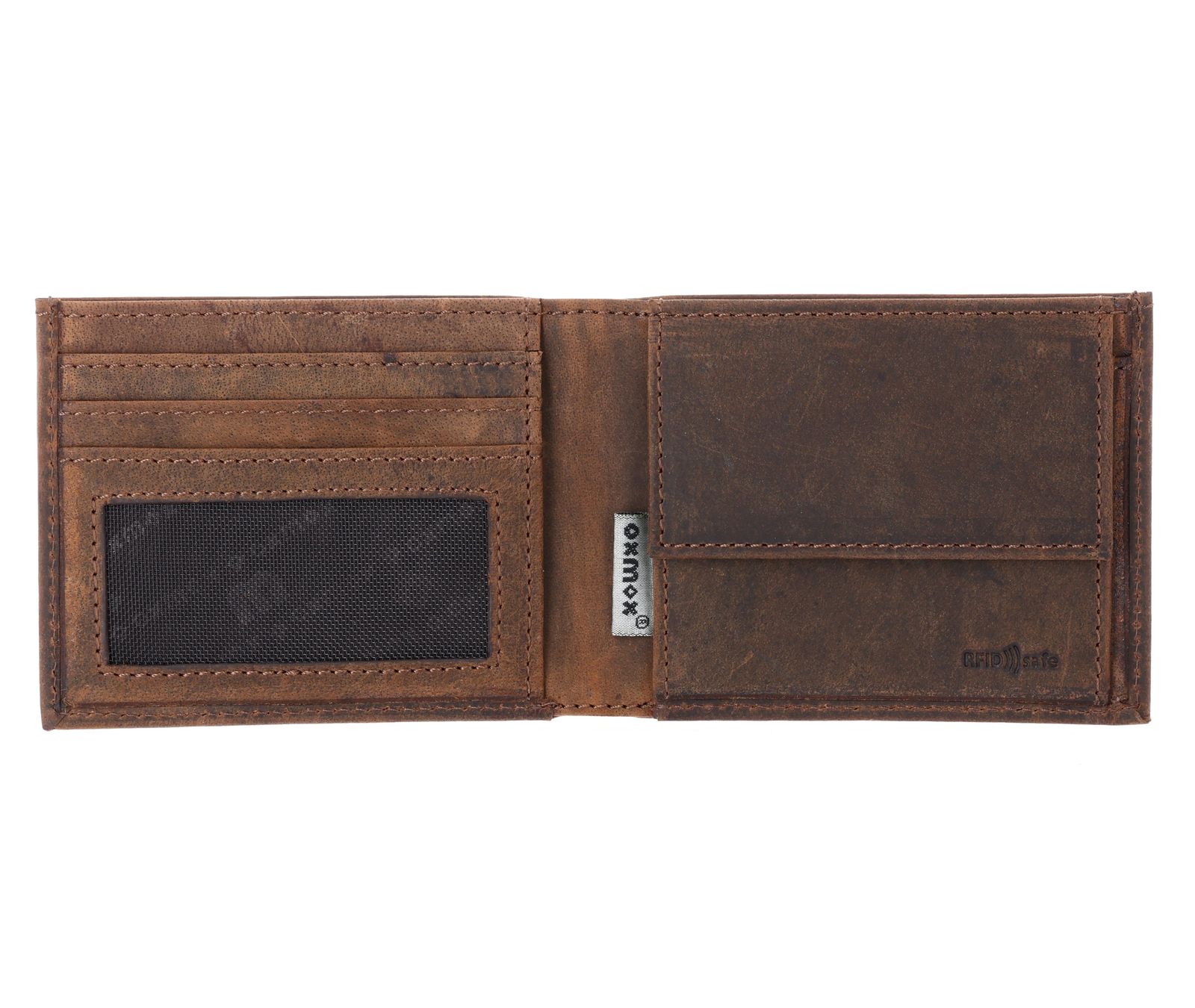 oxmox Leather RFID Protect Pocketbörse Freedom Cross Embossed Vintage Dark Brown oxmox Leather RFID Protect Pocketbörse Freedom Cross Embossed Vintage Dark Brown