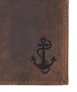 oxmox Leather RFID Protect Kombibörse Freedom Anchor Embossed Vintage Dark Brown