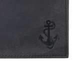 oxmox Leather RFID Protect Pocketbörse Freedom Anchor Embossed Vintage Black