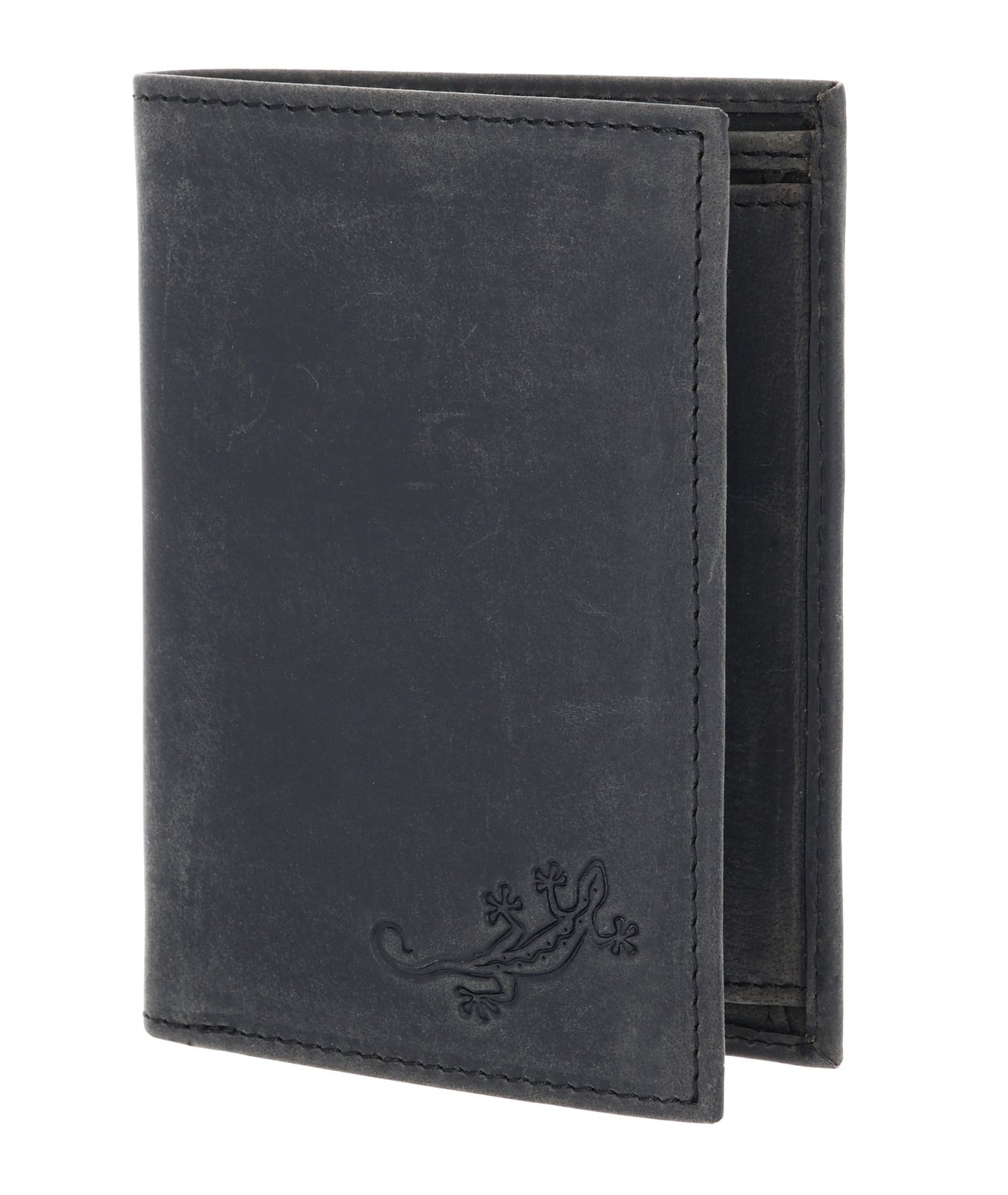 oxmox Leather RFID Protect Kombibörse Lizard 2.0 Embossed Vintage Black