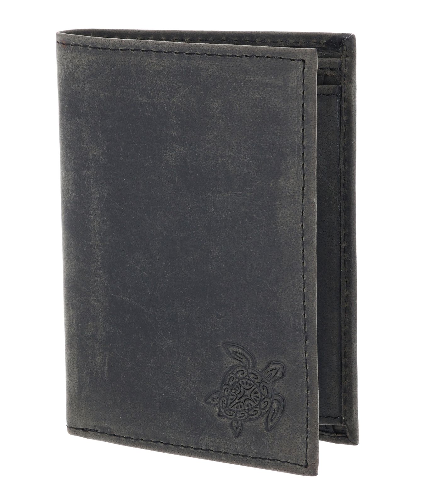 oxmox Leather RFID Protect Kombibörse Turtle 2.0 Embossed Vintage Black
