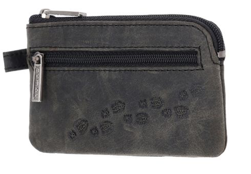 oxmox Leather Keyholder Footsteps 2.0 Embossed Vintage Black