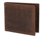 oxmox Leather RFID Protect Querscheinbörse Freedom Cross Embossed Vintage Dark Brown