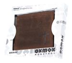 oxmox Leather RFID Protect Querscheinbörse Freedom Cross Embossed Vintage Dark Brown