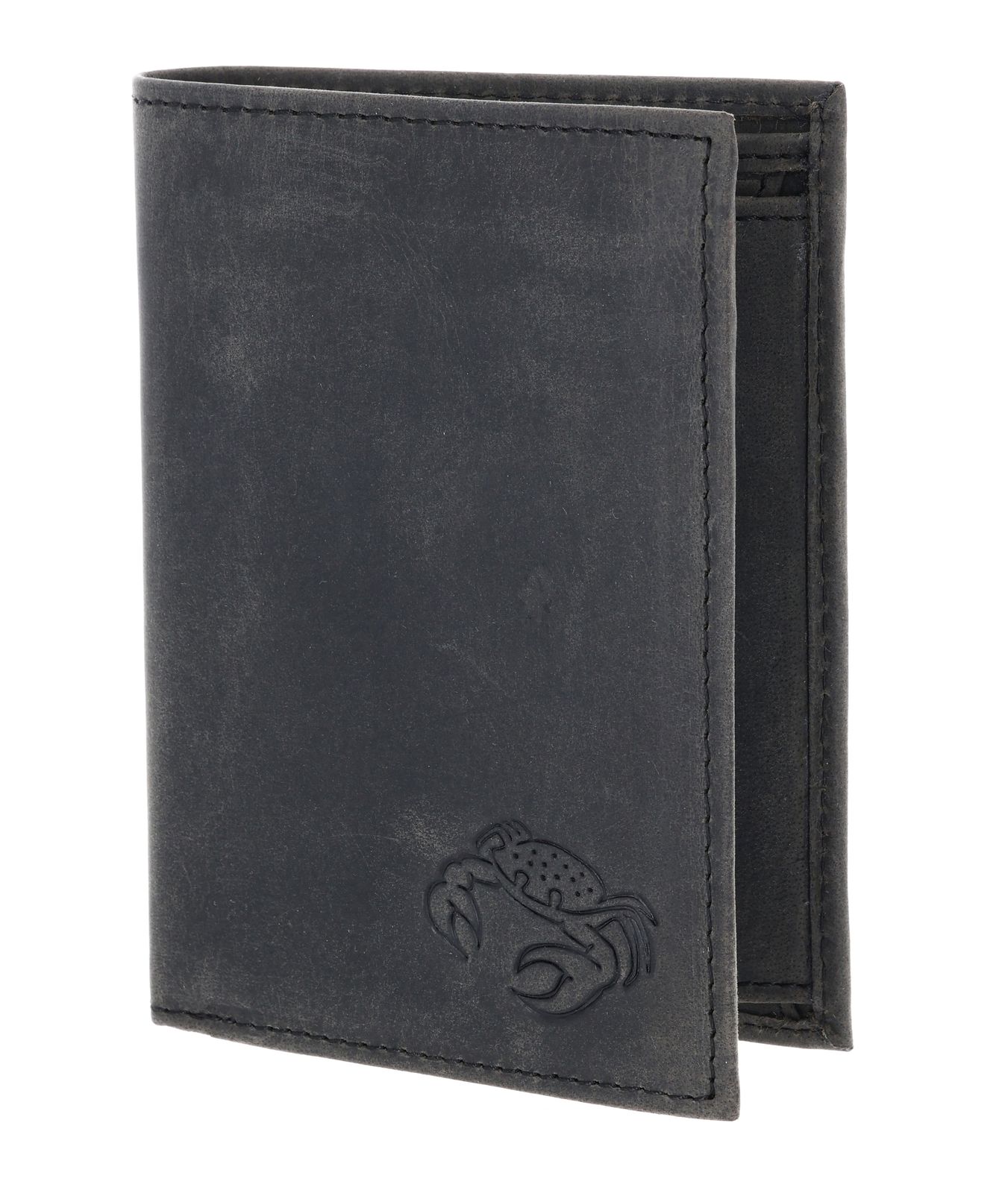 oxmox Leather RFID Protect Kombibörse Crab 2.0 Embossed Vintage Black