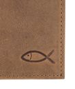 oxmox Leather RFID Protect Kombibörse Freedom Fish Embossed Vintage Light Brown
