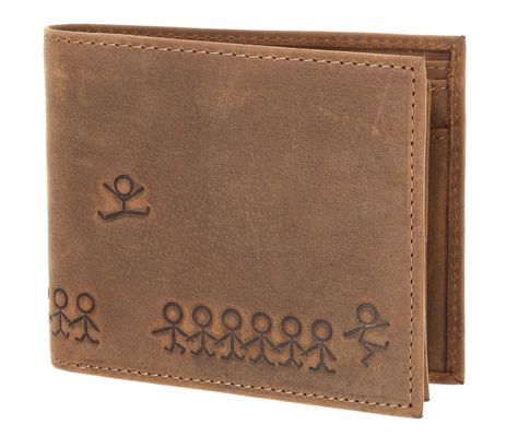 oxmox Leather RFID Protect Querscheinbörse Jumping Jack 2.0 Embossed Vintage Light Brown