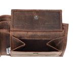 oxmox Leather RFID Protect Querscheinbörse Freedom Lion Embossed Vintage Dark Brown