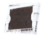 oxmox Leather RFID Protect Querscheinbörse Freedom Lion Embossed Vintage Dark Brown