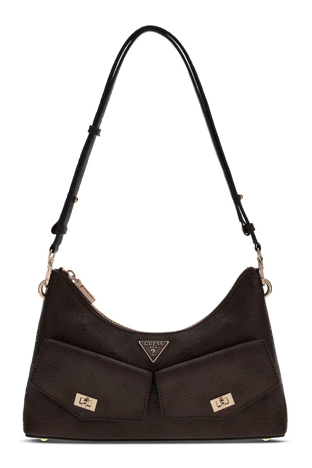 GUESS Blake Convertible Shoulder Bag Brown Logo