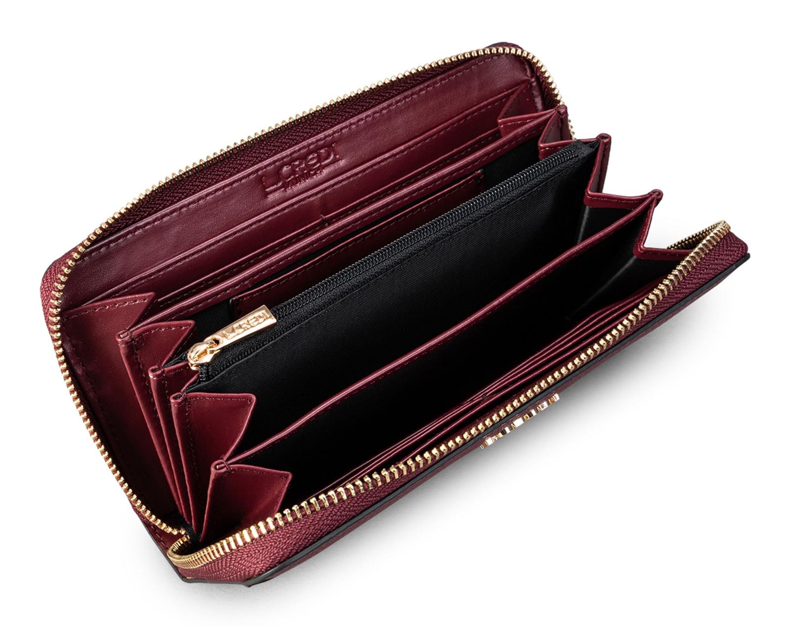 L.CREDI Filiberta Zip Around Wallet L Cherry Shade L.CREDI Filiberta Zip Around Wallet L Cherry Shade