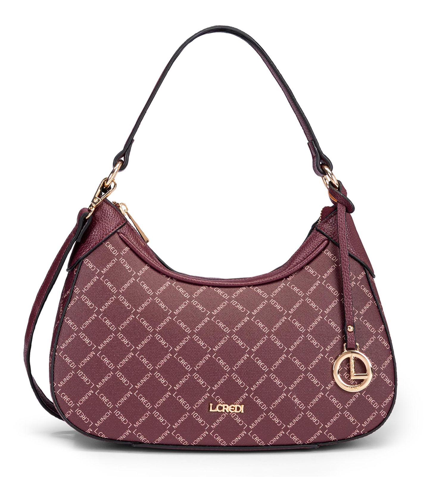 L.CREDI Filiberta Hobo Bag Cherry Shade