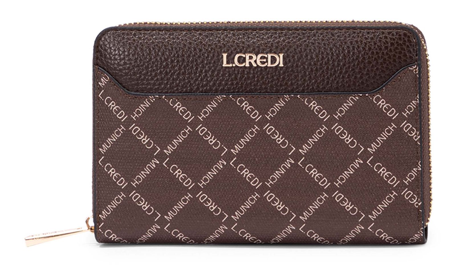 L.CREDI Filiberta Zip Around Wallet Chocolate