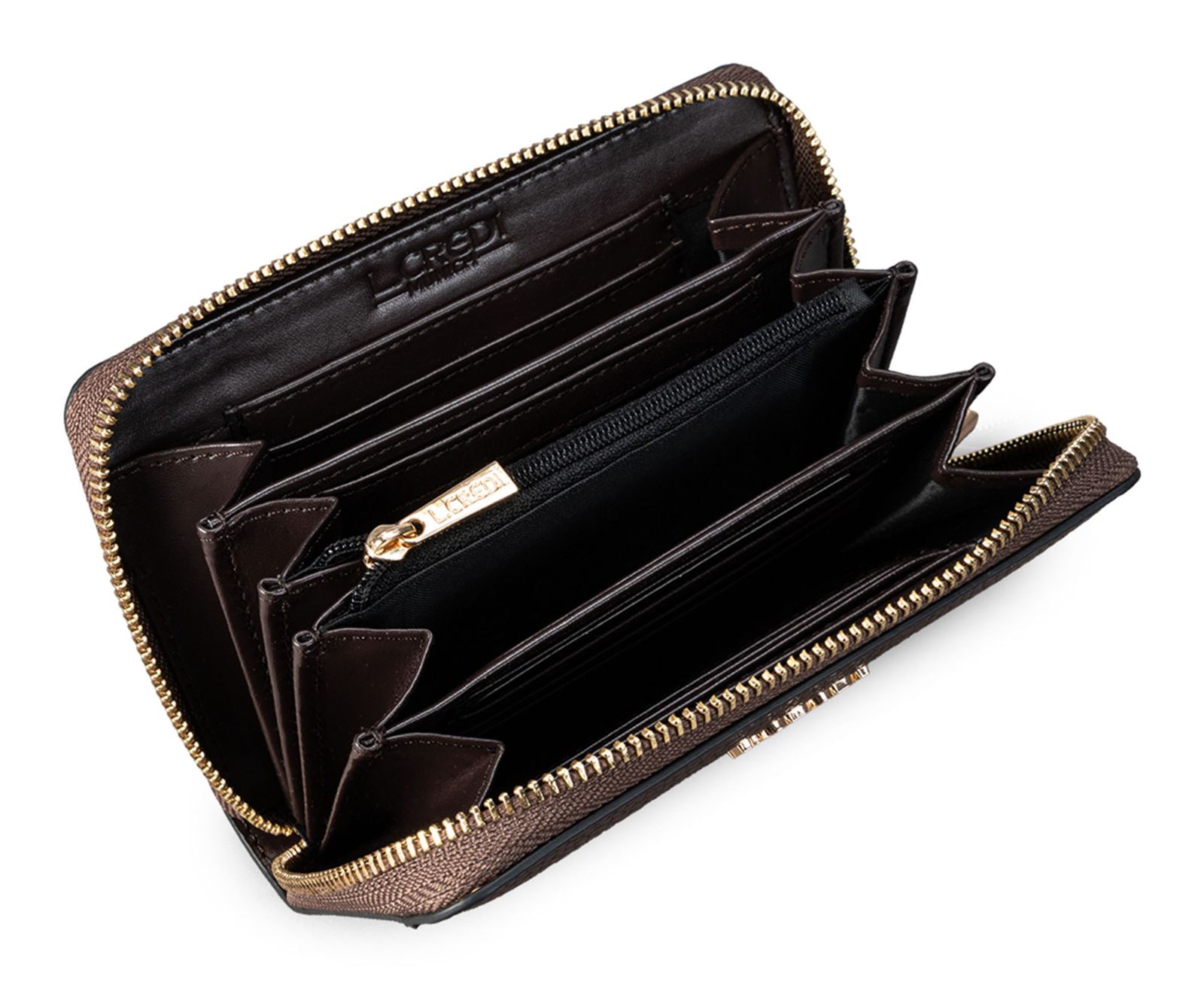 L.CREDI Filiberta Zip Around Wallet Chocolate L.CREDI Filiberta Zip Around Wallet Chocolate