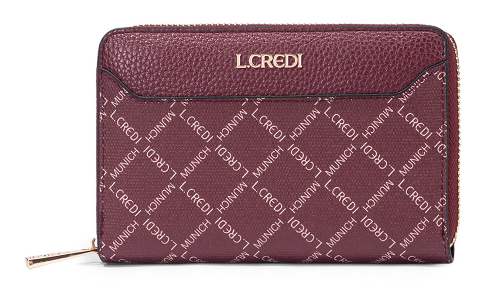 L.CREDI Filiberta Zip Around Wallet Cherry Shade