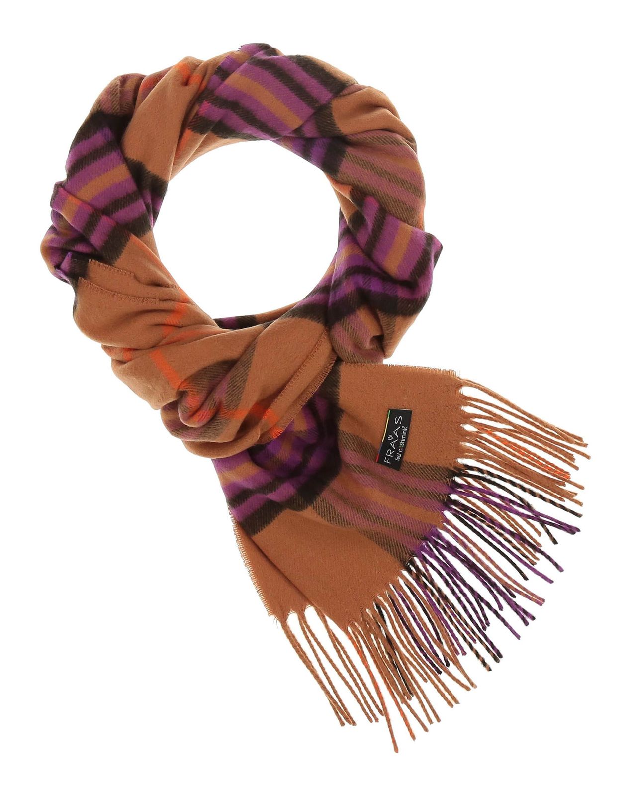 FRAAS Cashmink® Scarf with FRAAS Plaid Cafe Au Lait FRAAS Cashmink® Scarf with FRAAS Plaid Cafe Au Lait