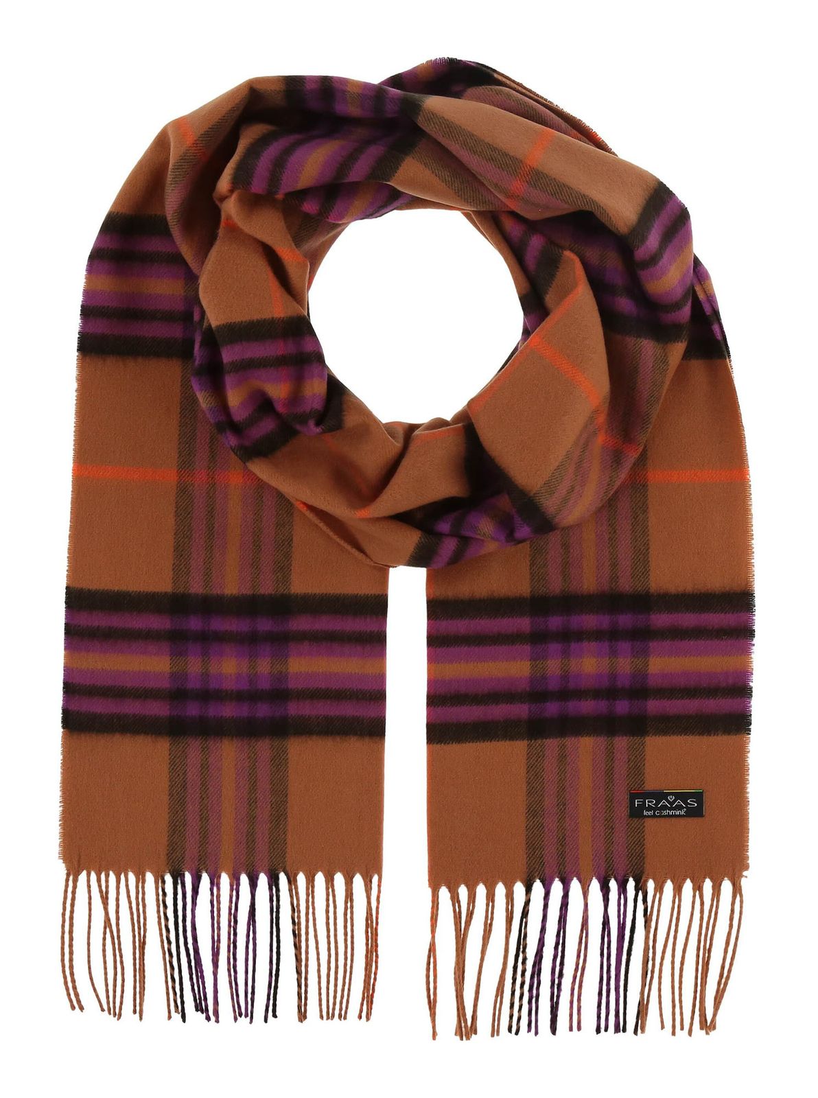 FRAAS Cashmink® Scarf with FRAAS Plaid Cafe Au Lait