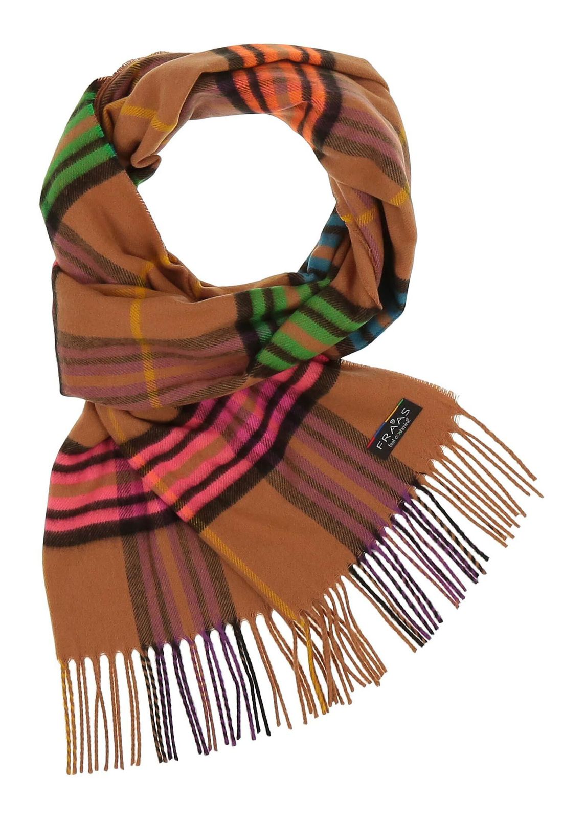 FRAAS Cashmink® Scarf with FRAAS Plaid Soft Camel FRAAS Cashmink® Scarf with FRAAS Plaid Soft Camel