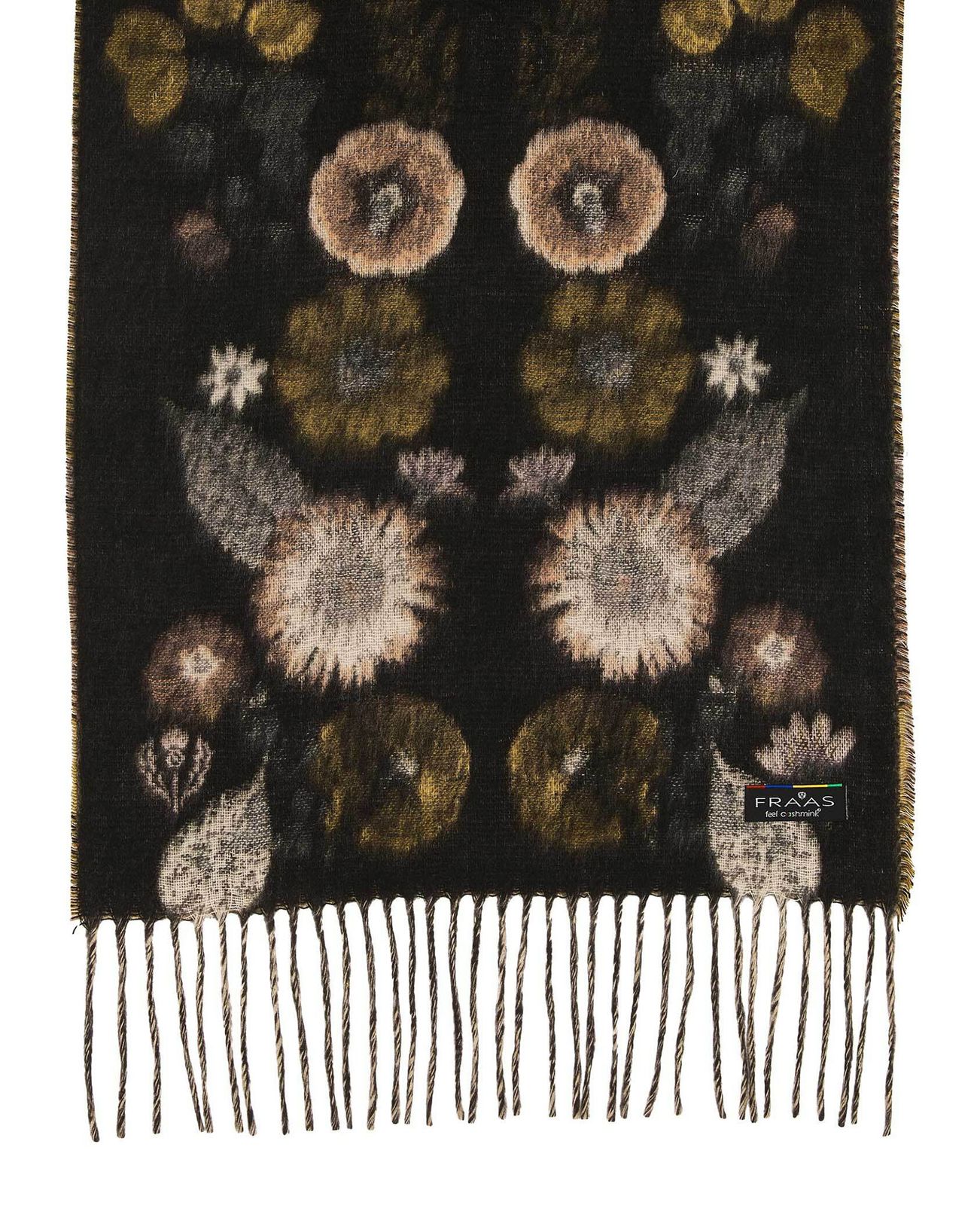 FRAAS Cashmink®-Scarf with floral Design Caviar FRAAS Cashmink®-Scarf with floral Design Caviar