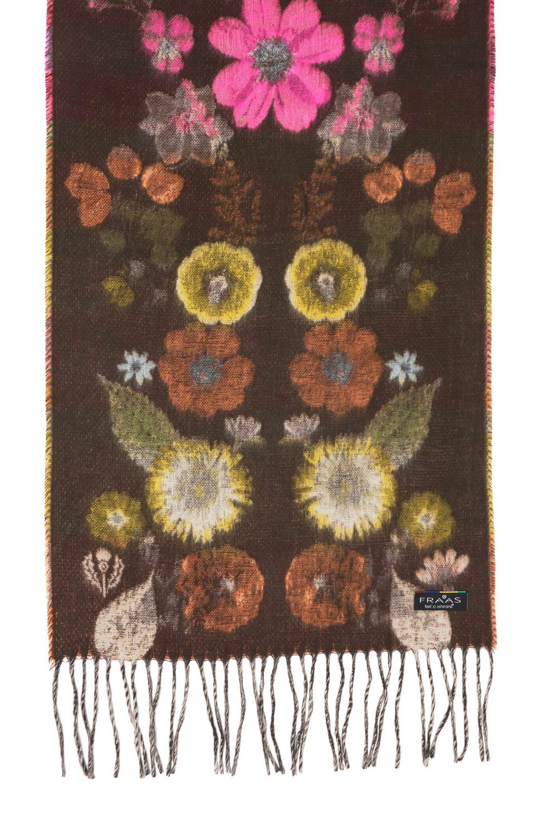 FRAAS Cashmink®-Scarf with floral Design Brownie FRAAS Cashmink®-Scarf with floral Design Brownie