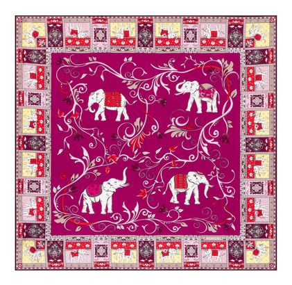 ROECKL Lucky Elephant 53x53 Multi Magenta
