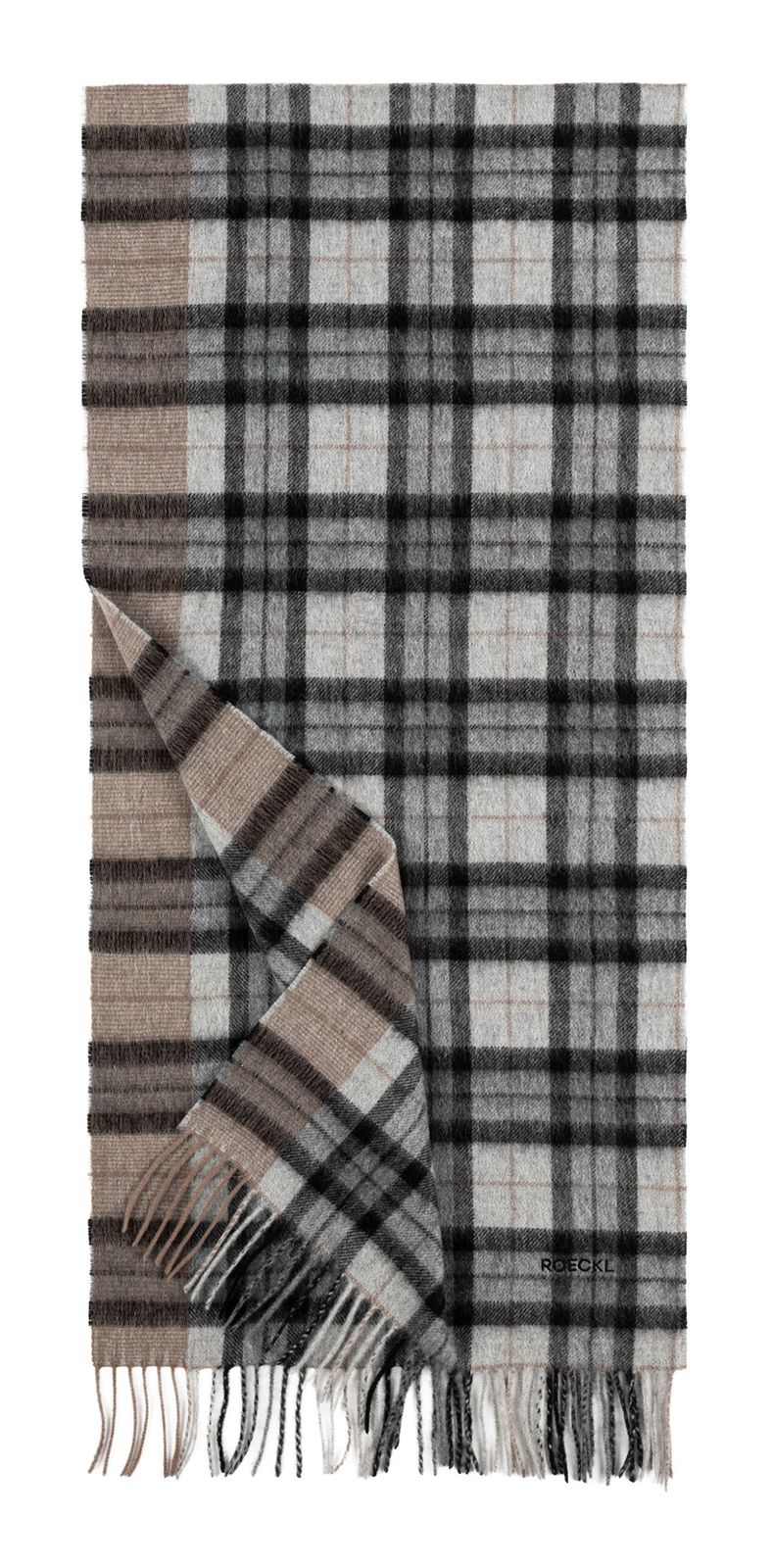 ROECKL Stripe Tartan 40x180 Black / Grey