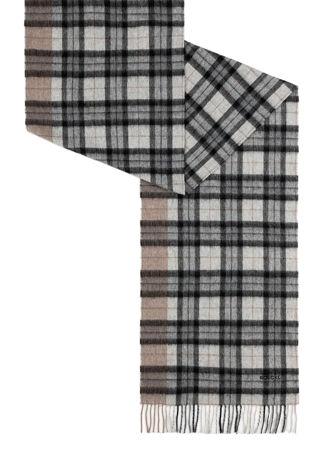 ROECKL Stripe Tartan 40x180 Black / Grey ROECKL Stripe Tartan 40x180 Black / Grey