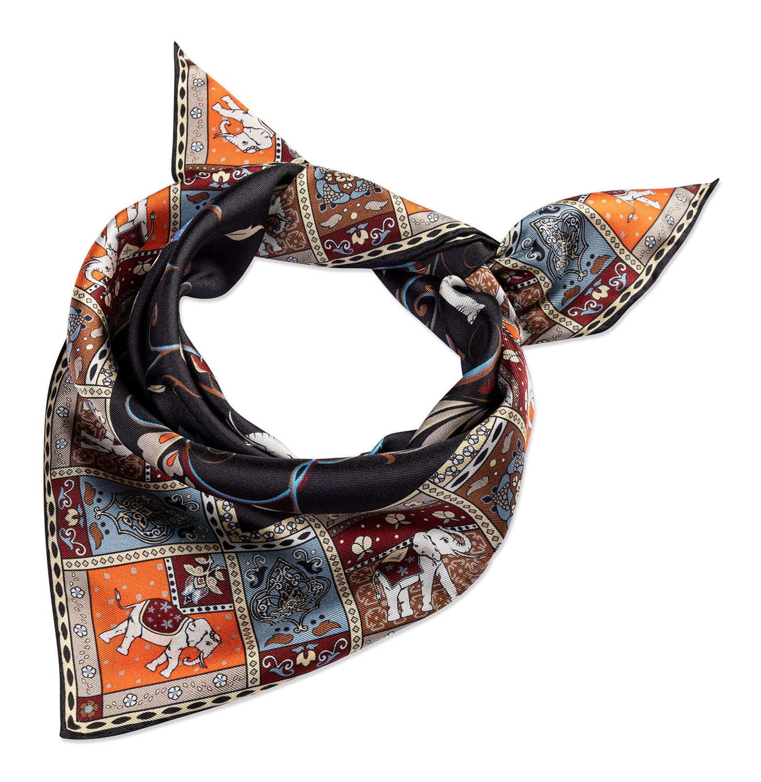 ROECKL Lucky Elephant 53x53 Black / Beige ROECKL Lucky Elephant 53x53 Black / Beige