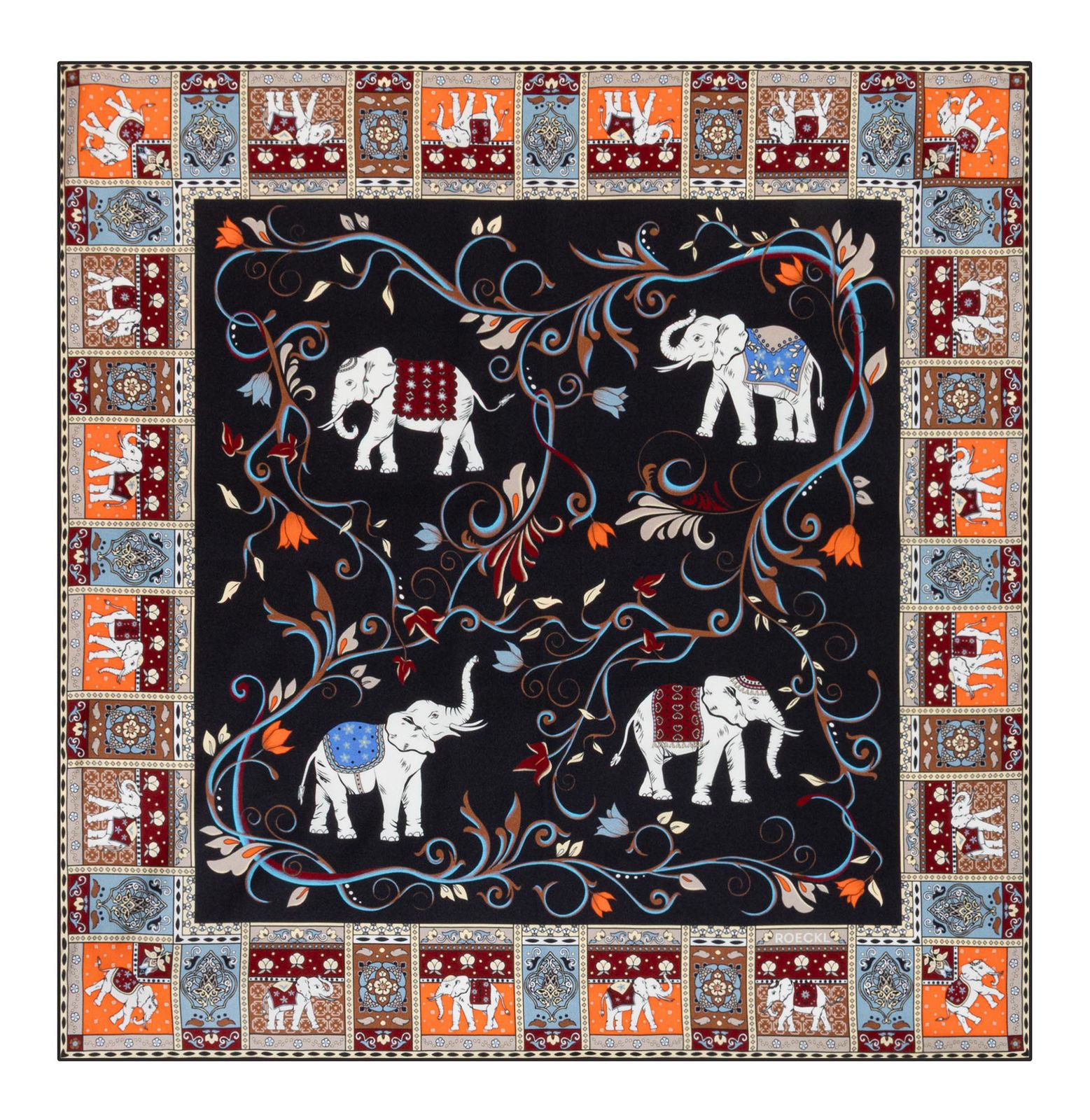 ROECKL Lucky Elephant 53x53 Black / Beige