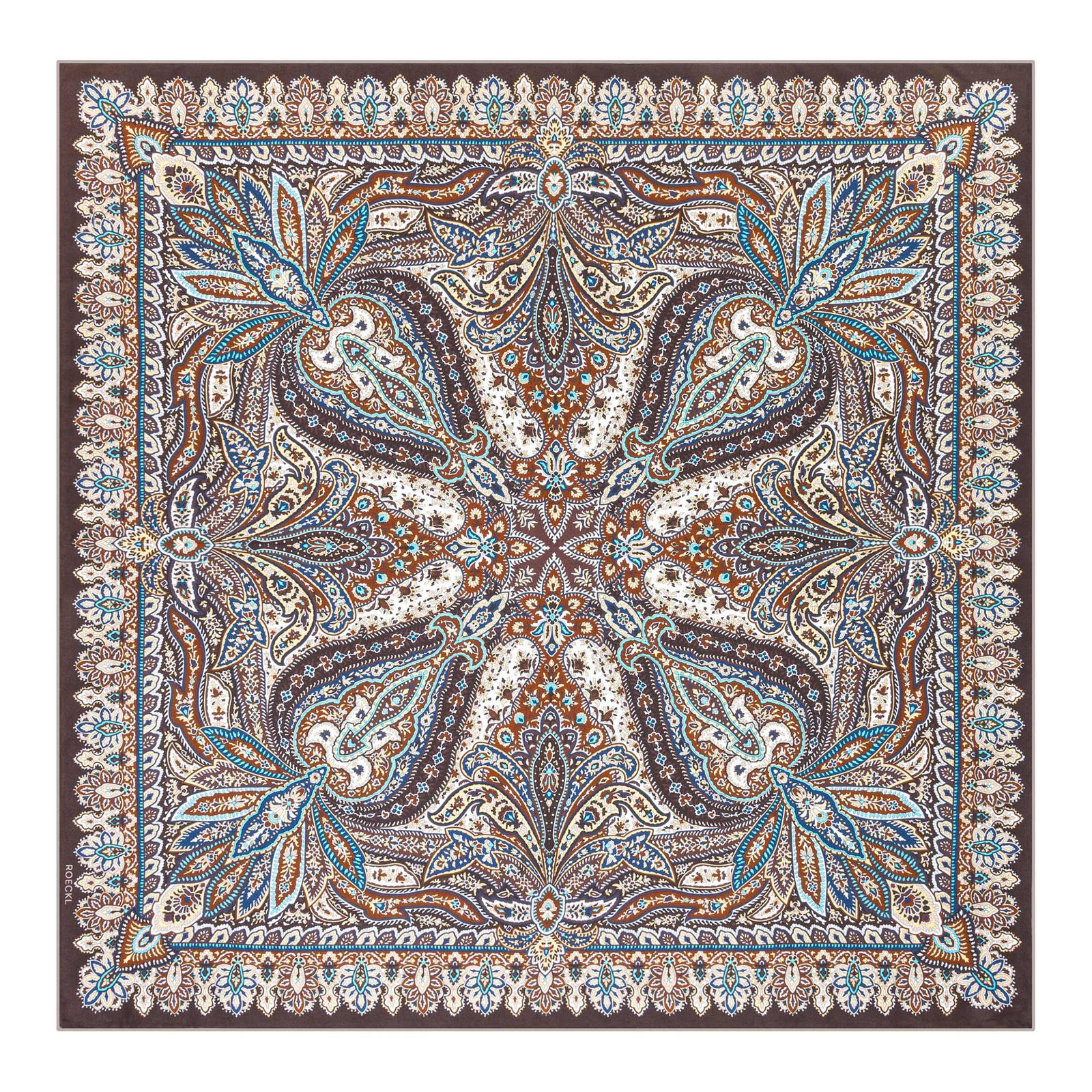 ROECKL Flourishing Paisley 90x90 Multi Coffee ROECKL Flourishing Paisley 90x90 Multi Coffee