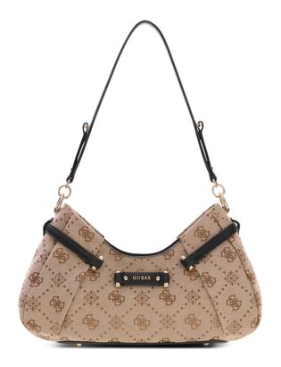 GUESS Dorothy Shoulder Bag Latte Logo / Black GUESS Dorothy Shoulder Bag Latte Logo / Black