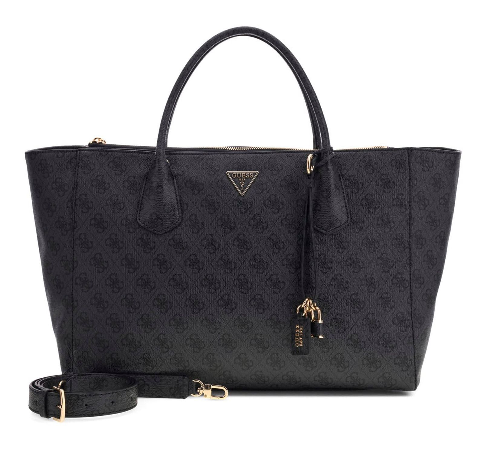 GUESS Marissa Logo Tech Tote Coal Logo