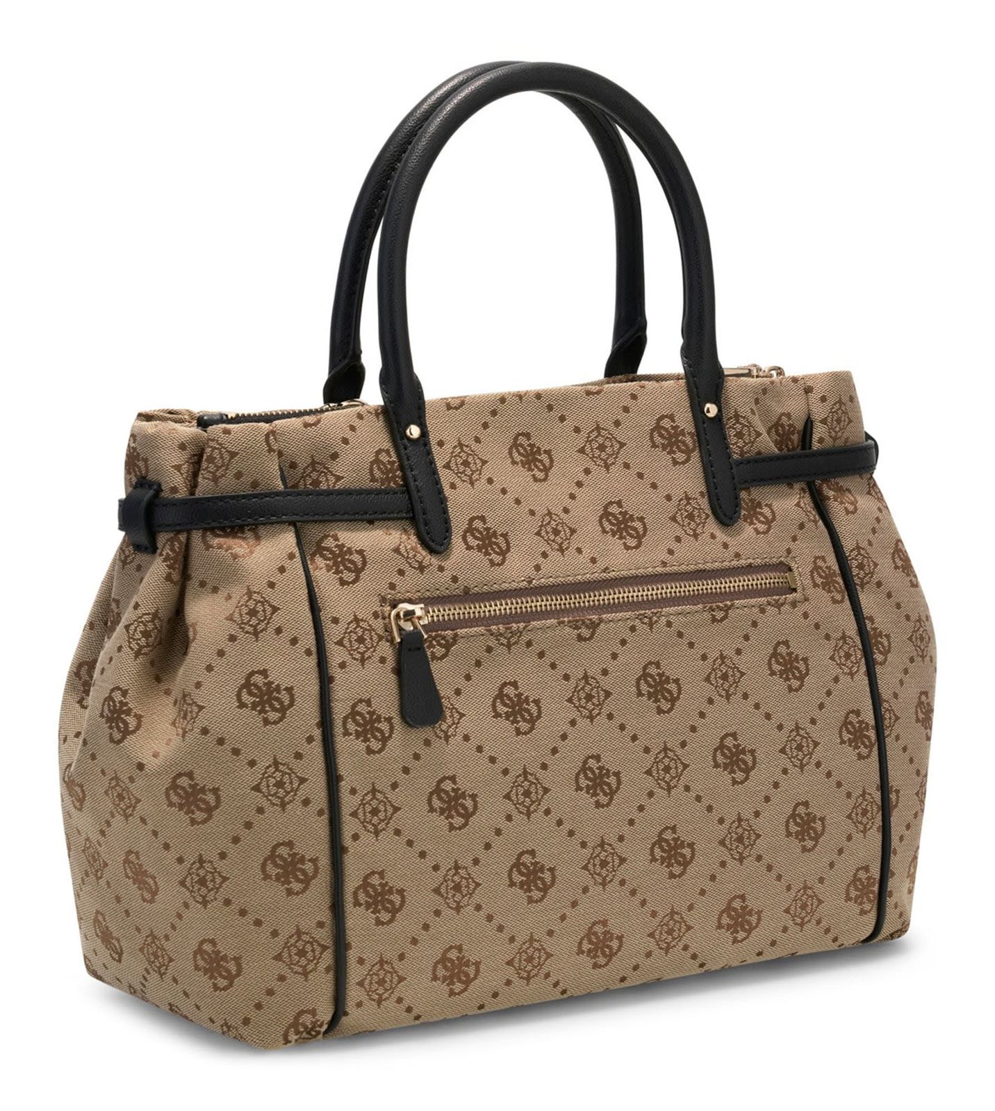 GUESS Dorothy Girlfriend Satchel Latte Logo / Black GUESS Dorothy Girlfriend Satchel Latte Logo / Black