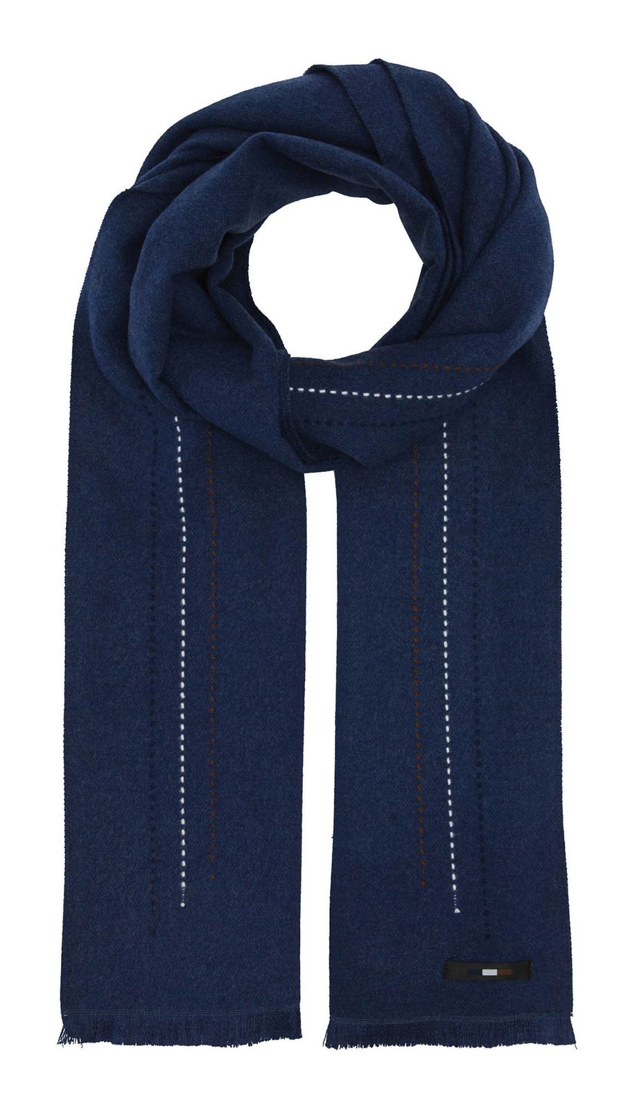 bugatti Scarf with Pinstripe Design Navy
