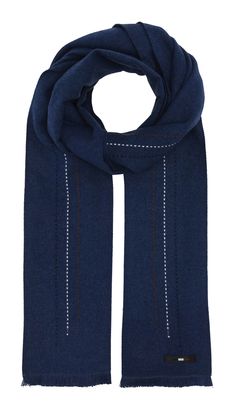 bugatti Scarf with Pinstripe Design Navy