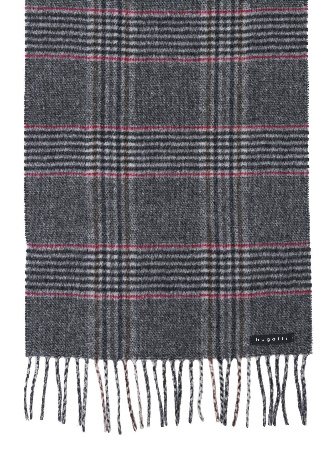 bugatti Classic Checkered Scarf Charcoal bugatti Classic Checkered Scarf Charcoal